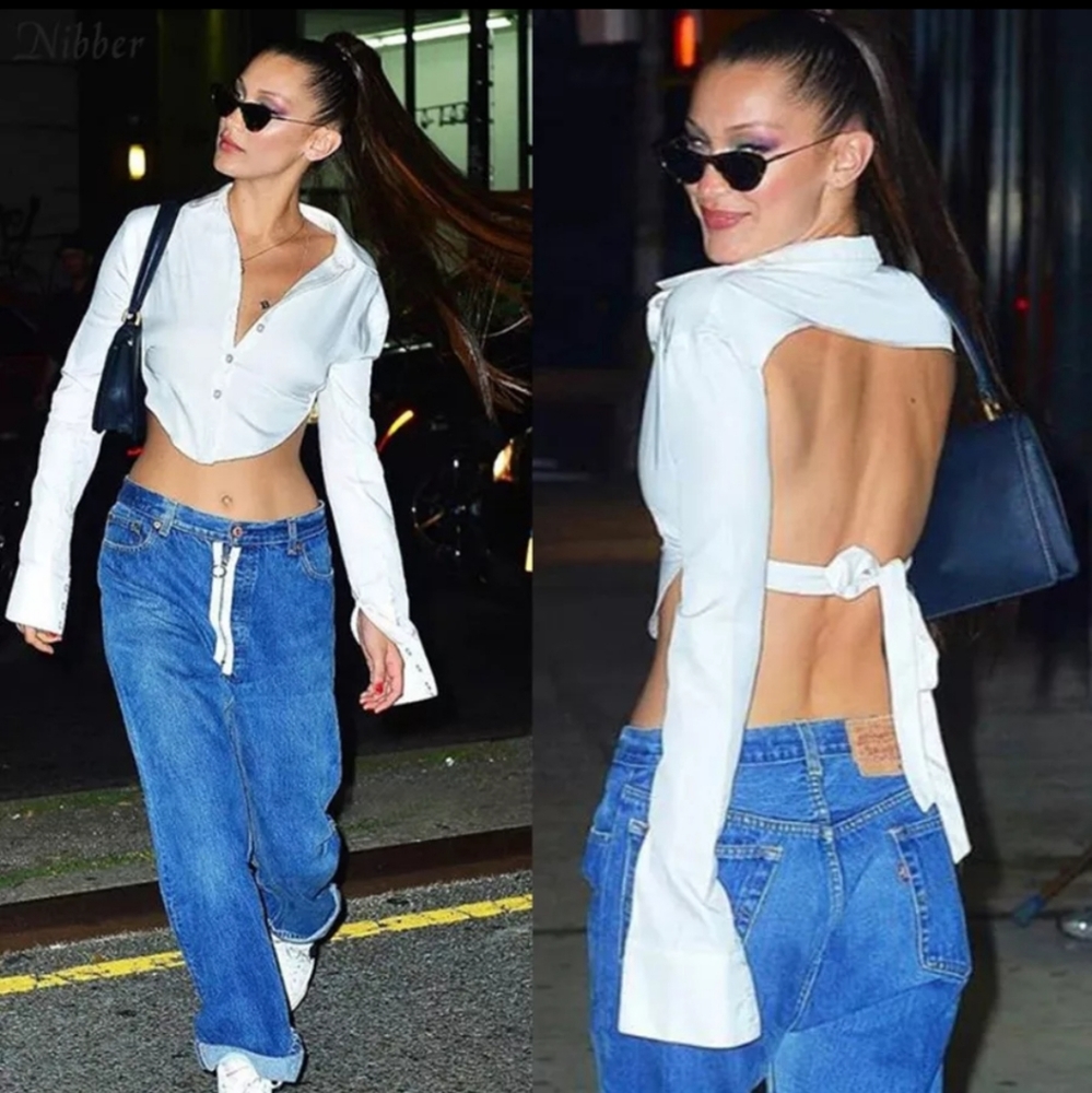 sexy V neck Backless Tops